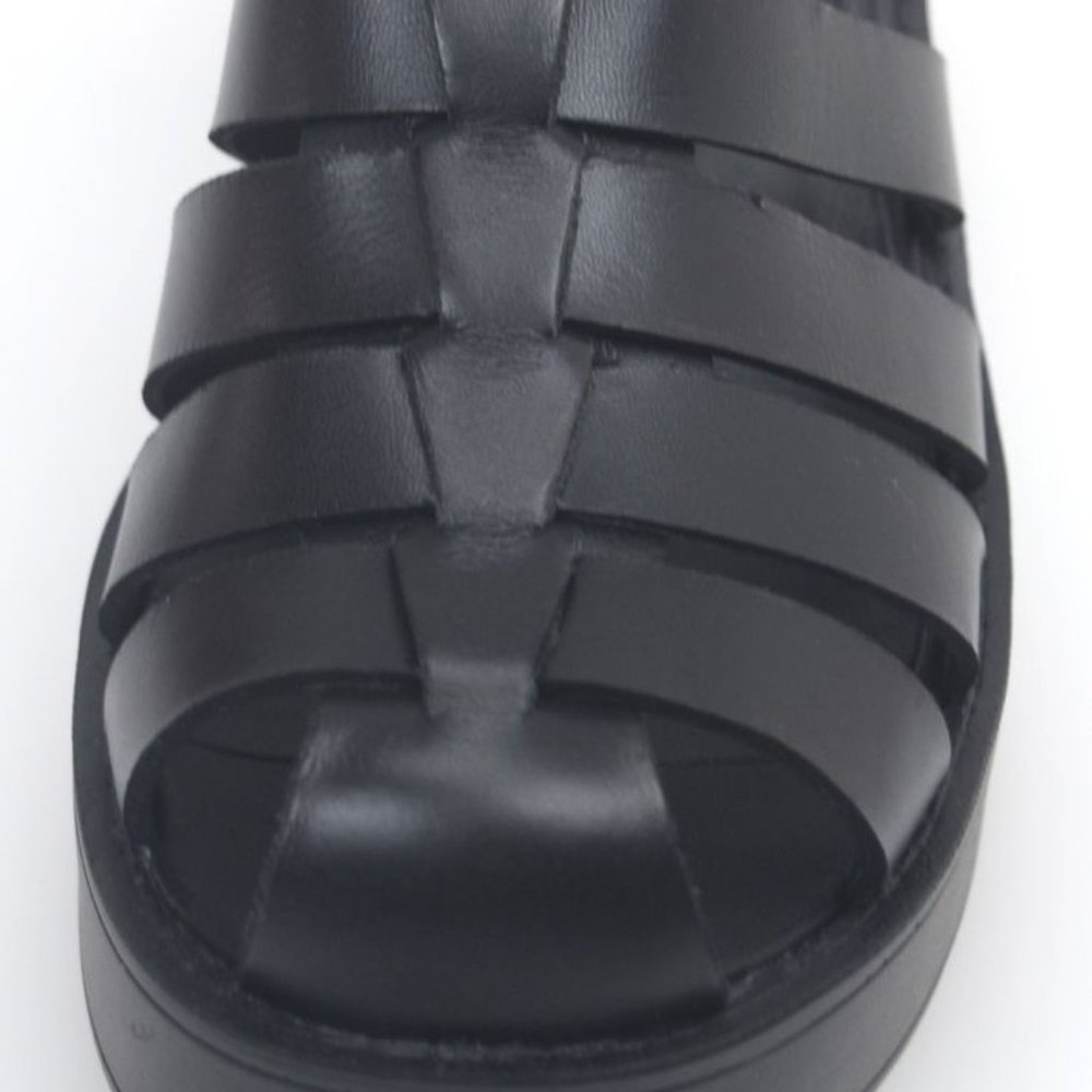 WINDSOR SMITH Lily Black Leather 90s Chunky Platform Block Heel Sandals - Picture 12 of 16